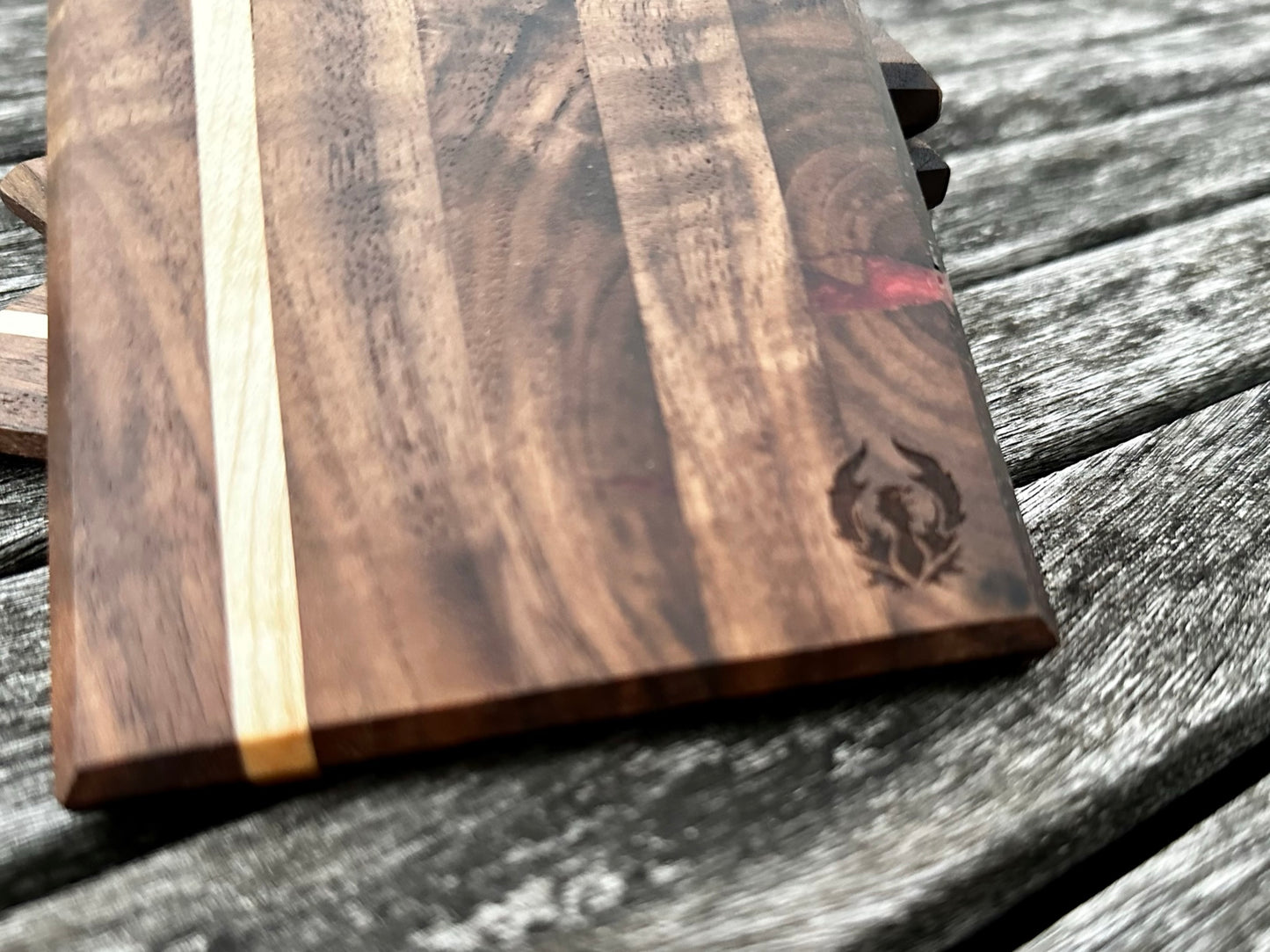 Walnut with Light Maple Accent Coasters