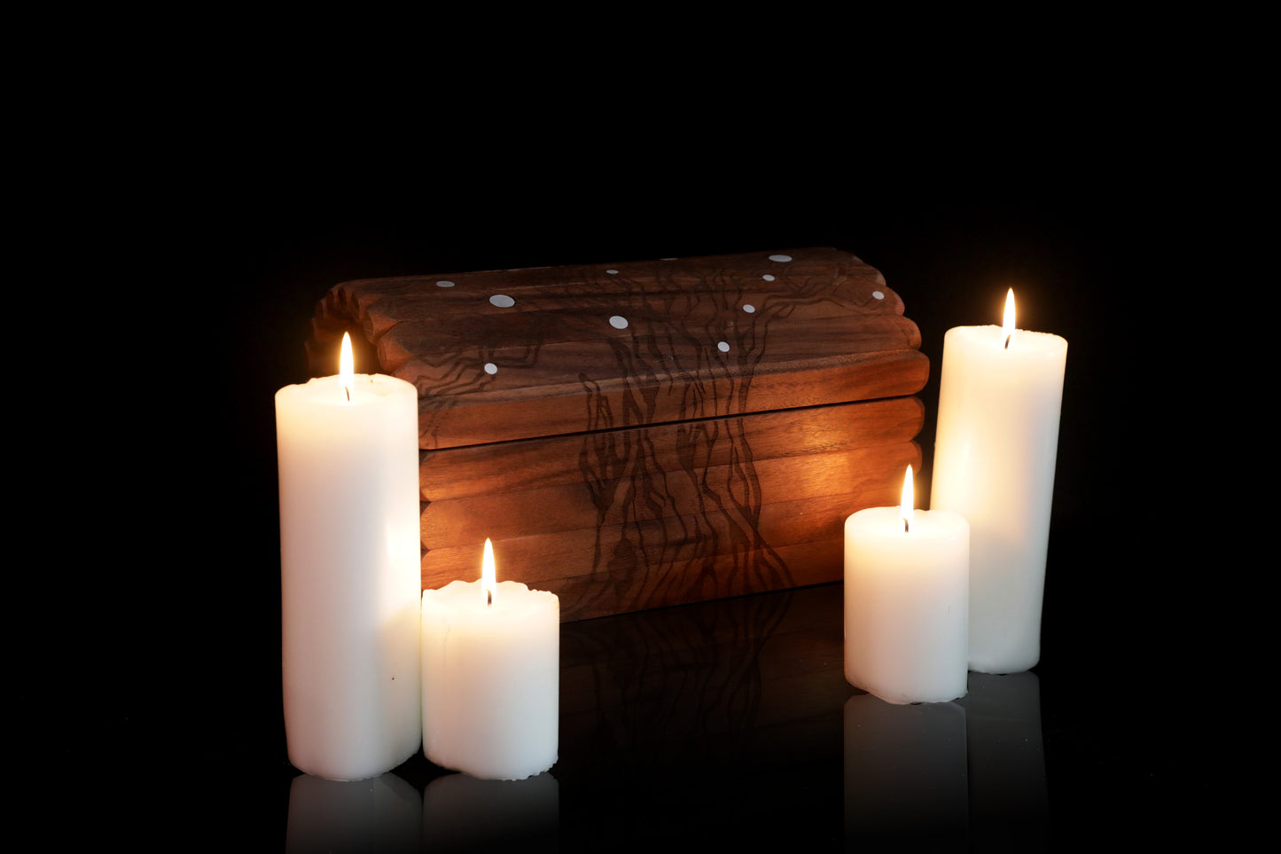 Small Witcher-Inspired Walnut Engraved Chest