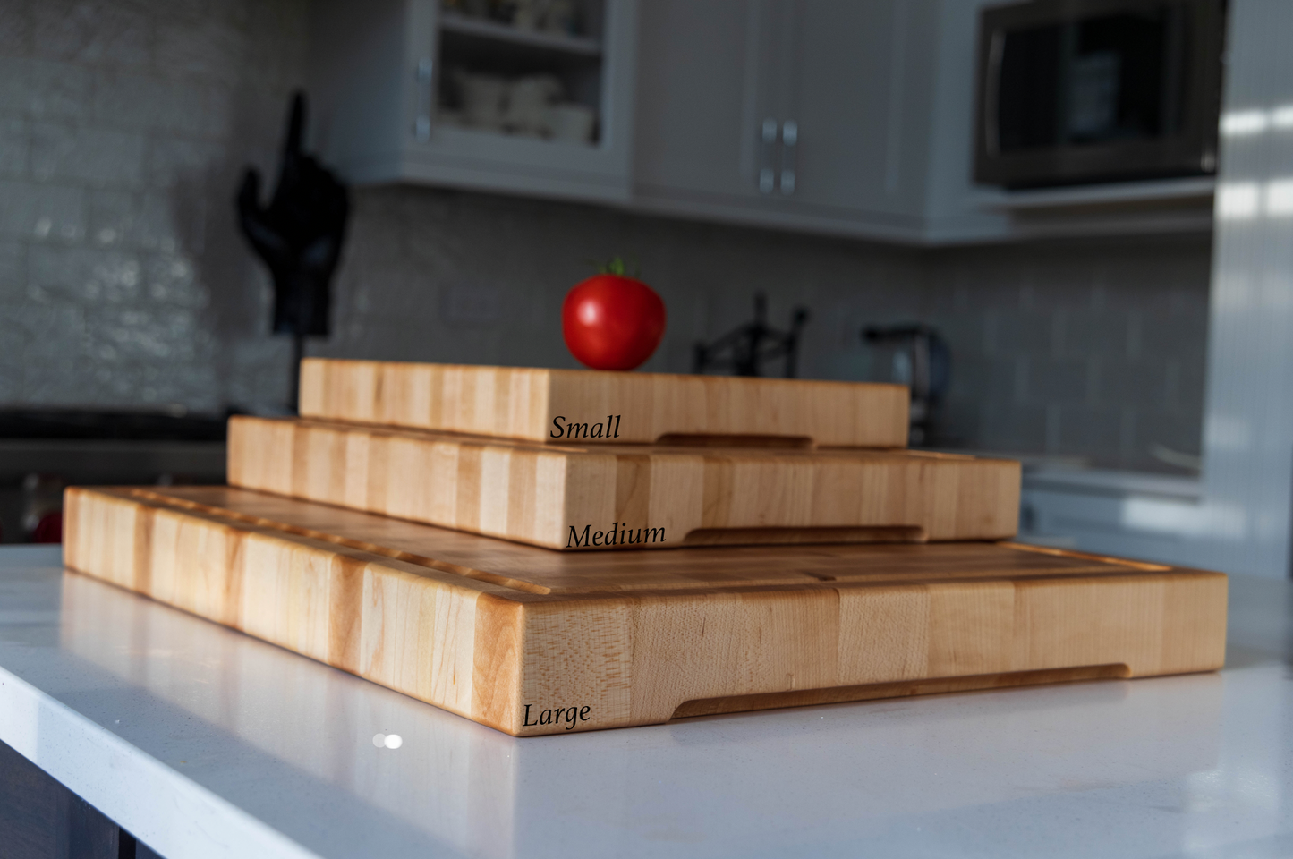 Medium End Grain Butcher Block Cutting Board, Engravable - 12" x 16" x 1.75"