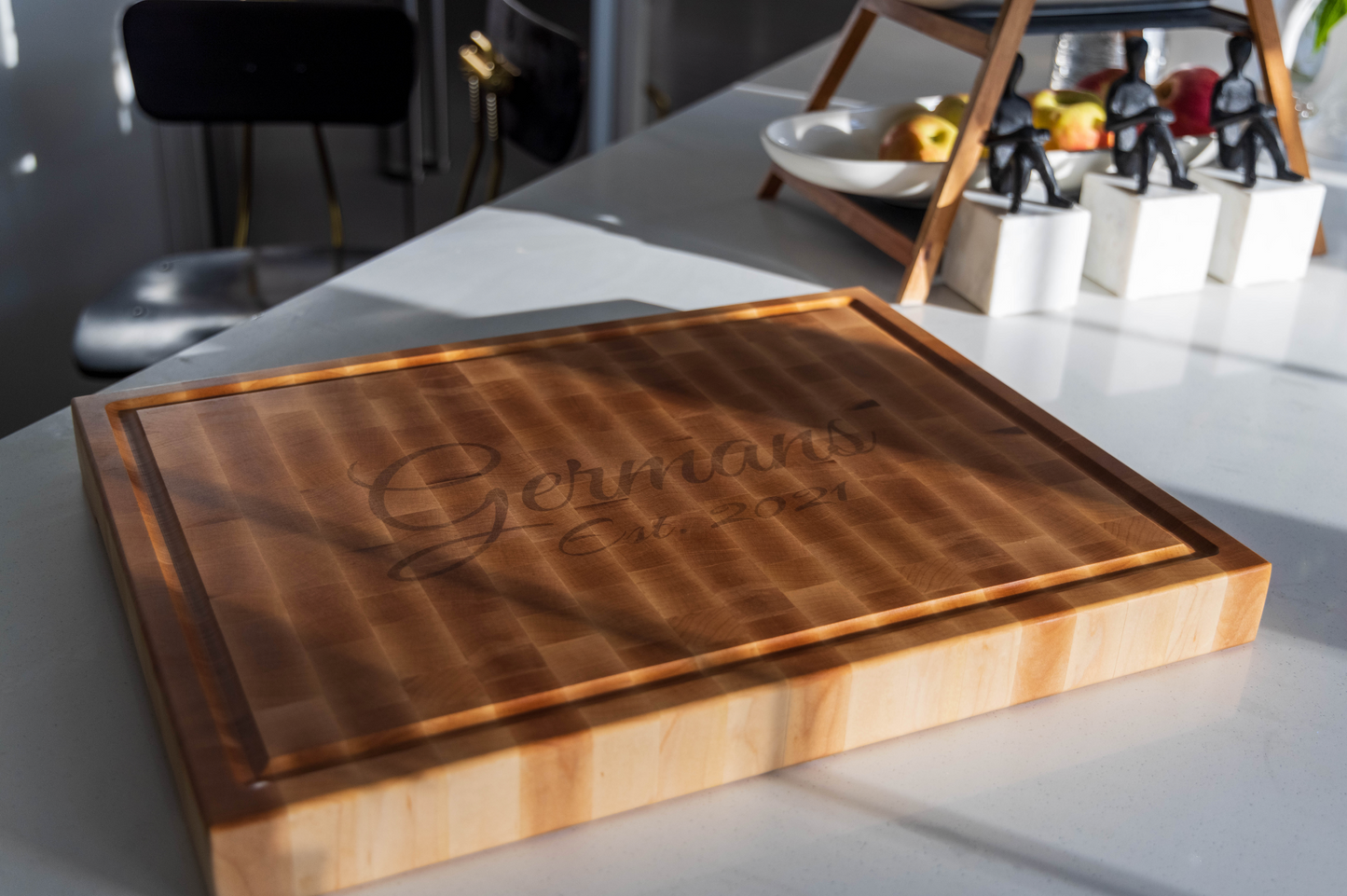 Large End Grain Butcher Block Cutting Board, Engravable - 16" x 20" x 2"