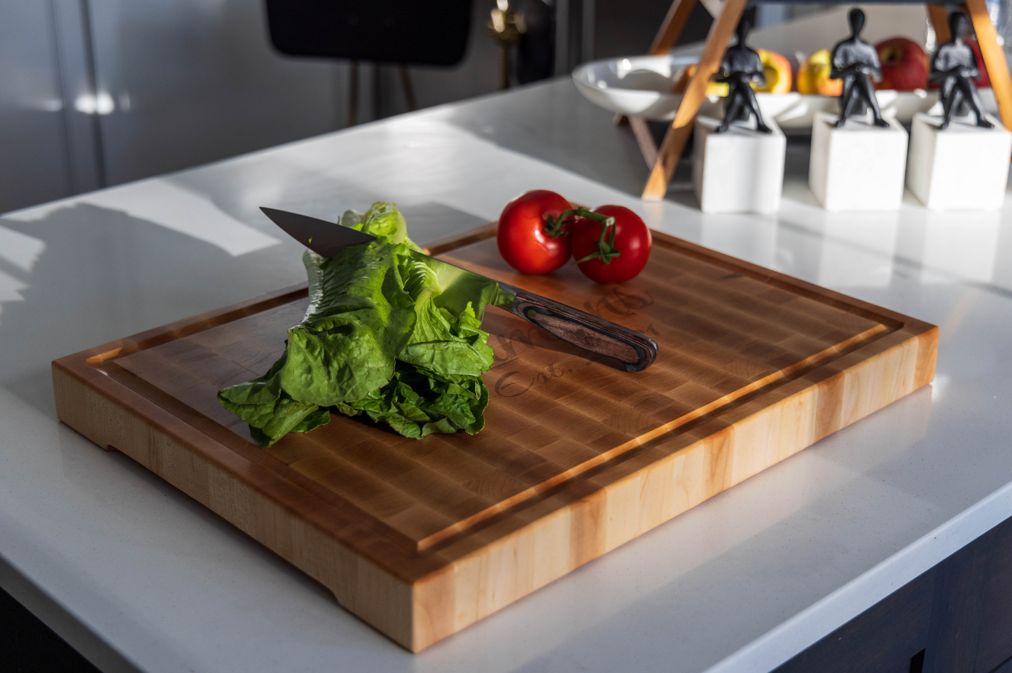 Large End Grain Butcher Block Cutting Board, Engravable - 16" x 20" x 2"